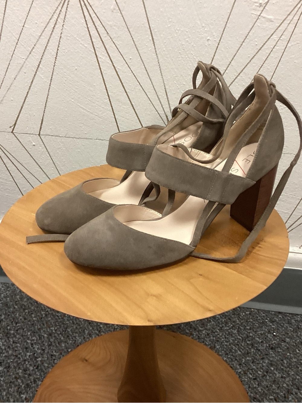 Sole Society Taupe Tie Up Heels Size 11